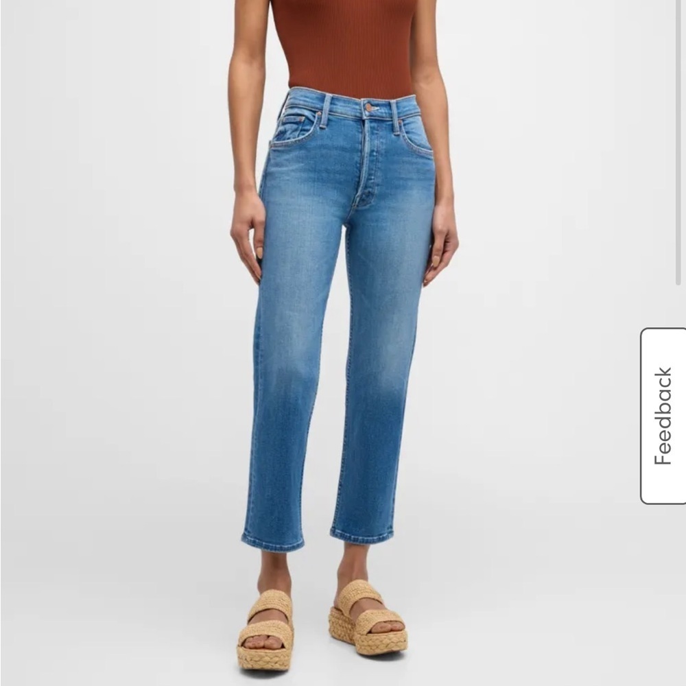 Mother The Tomcat Jean Layover Ankle High Rise Button Fly Crop Sz 30